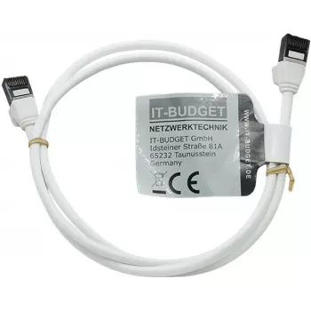 IT-BUDGET Full Copper Premium Patchkabel - Slim AWG 28 - Cat.8.1 - 2000 MHz - halogeenvrij - PoE+ - 40 Gbit - wit - 1,5 m (90ITBSLIM81PK15W)