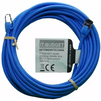IT-BUDGET Full Copper Premium Patchkabel - Slim AWG 28 - Cat.8.1 - 2000 MHz - halogeenvrij - PoE+ - 40 Gbit - blauw - 5 m (90ITBSLIM81PK5B)