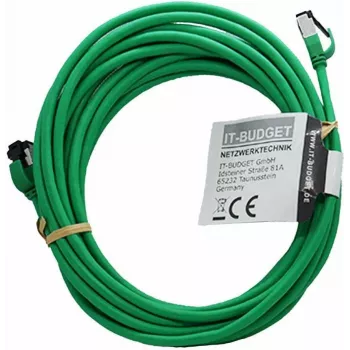 IT-BUDGET Full Copper Premium Patchkabel - Slim AWG 28 - Cat.8.1 - 2000 MHz - halogeenvrij - PoE+ - 40 Gbit - groen - 5 m (90ITBSLIM81PK5GR)