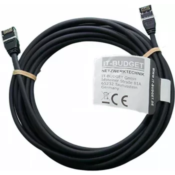IT-BUDGET Full Copper Premium Patchkabel - Slim AWG 28 - Cat.8.1 - 2000 MHz - halogeenvrij - PoE+ - 40 Gbit - zwart - 5 m (90ITBSLIM81PK5S)