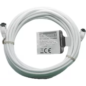 IT-BUDGET Full Copper Premium Patchkabel - Slim AWG 28 - Cat.8.1 - 2000 MHz - halogeenvrij - PoE+ - 40 Gbit - wit - 5 m (90ITBSLIM81PK5W)