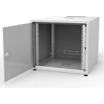 IT-BUDGET 19 inch netwerkkast SJB - 10U - 600x600 mm - glazen deur - achterwand - lichtgrijs (W-3987-01-01-011-BBL)