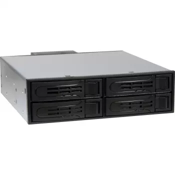 Inter-Tech IPC ST-5244 4-bay 2,5 inch SATA/SAS hot-swap mobiel rack voor 5,25 inch bay, zwart