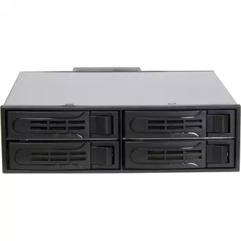 Inter-Tech IPC ST-5244 4-bay 2,5 inch SATA/SAS hot-swap mobiel rack voor 5,25 inch bay, zwart