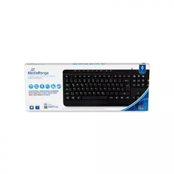 MediaRange bedraad multimediatoetsenbord, QWERTY (DE), zwart (MROS102-GR)