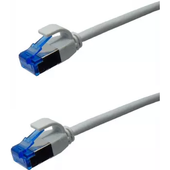 IT-BUDGET Full Copper Premium patchkabel - Slim AWG 28 - Cat.6A - 500 MHz - halogeenvrij - PoE++ - 10 Gbit - grijs - 1,5 m