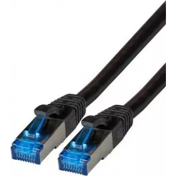 IT-BUDGET Full Copper Premium patchkabel - Super Flex TPE - Cat.6A - 500MHz - LSZH - PoE+ - AWG 27 - zwart - 0,15 m