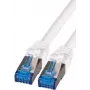 IT-BUDGET Full Copper Premium patchkabel - Super Flex TPE - Cat.6A - 500MHz - LSZH - PoE+ - AWG 27 - wit - 0,15 m