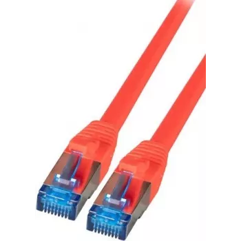 IT-BUDGET Full Copper Premium patchkabel - Super Flex TPE - Cat.6A - 500MHz - LSZH - PoE+ - AWG 27 - rood - 0,15 m