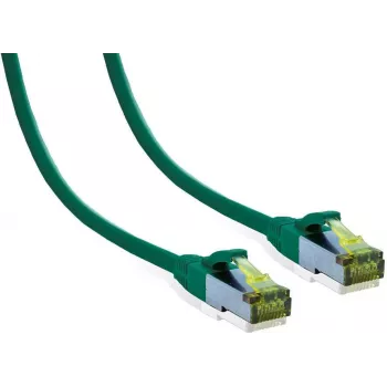 IT-BUDGET Full Copper Premium Patchkabel - Cat.6A met Cat.7 ruwkabel - 600 MHz - halogeenvrij - PoE+ - 10GBit - groen - 0,25 m