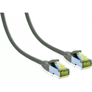 IT-BUDGET Full Copper Premium patchkabel - Cat.6A met Cat.7 rompkabel - 600 MHz - halogeenvrij - PoE+ - 10GBit - grijs - 5 m