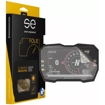 smart.engineered SE-DCP-2-0102-0031-1-M Displaybeschermfolie voor Ducati Panigale V4 2018+ / Streetfighter V4 2020+ / Multistrada V4 2021+ - Transparant