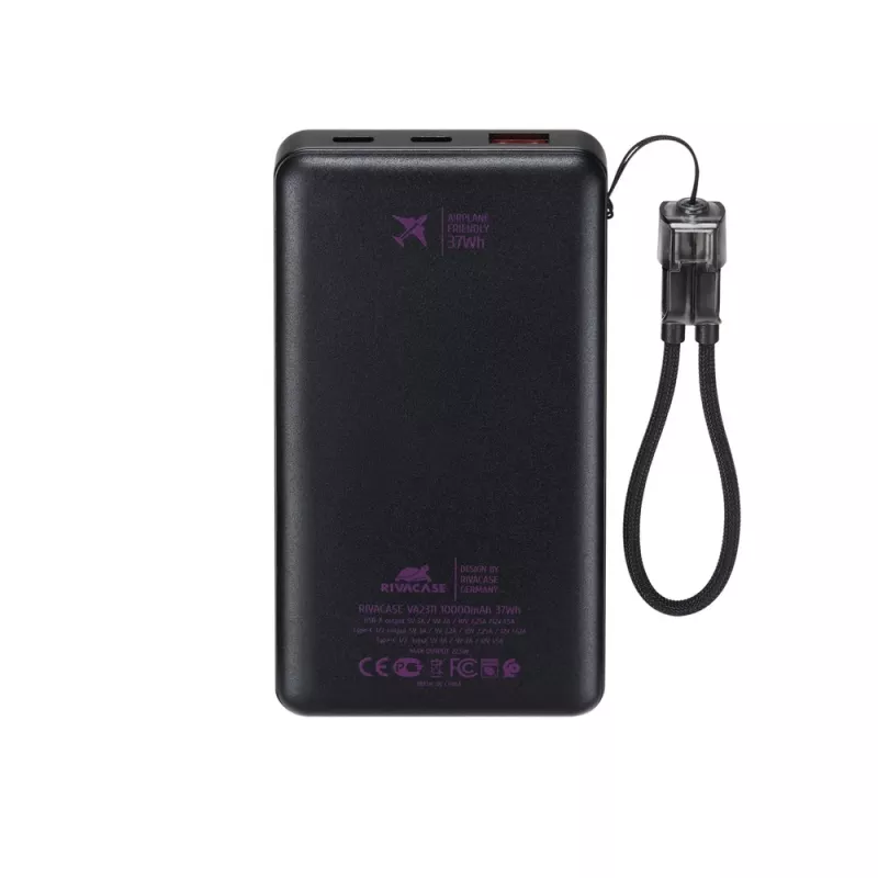 RIVACASE VA2311 Powerbank 10000 mAh 22,5W Zwart