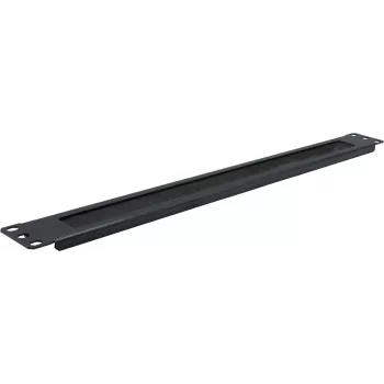 Rockstable 1U 19 inch borsteldichting kabelmanagementpaneel - staal - zwart (RS19-BCM)