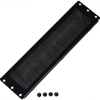 Rockstable kabeldoorvoerpaneel met borsteldichting - kabelmanagementpaneel - zwart - 276 mm - 73 mm - 10 mm - 180 g (RS19-CEBM)