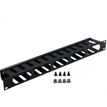 Rockstable 1U 19 inch kabelmanagementpaneel - zwart - SPCC-staal - 483 mm (RS19-02)