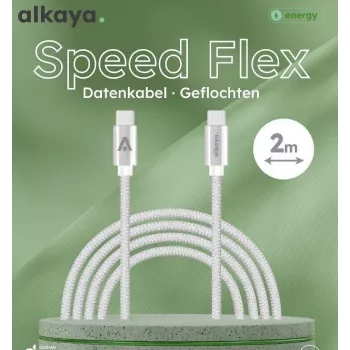 ALKAYA Speed Flex USB-C naar USB-C kabel 2 m wit (CL-60031)