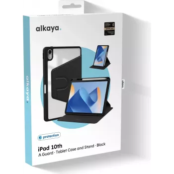 ALKAYA Lucid 360 iPad case voor iPad 10e generatie (10,9 inch, 2022) - zwart (CS-40002)