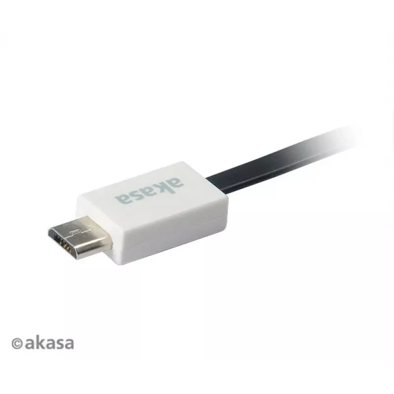 Akasa PROSLIM USB 2.0-kabel roze superslim sync and charge A - Micro B - 1m