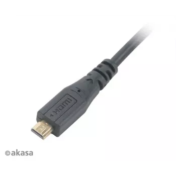 Akasa 1,5m High Speed HDMI with Ethernet-kabel - HDMI Type-A naar Micro HDMI - 4K - zwart