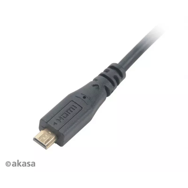 Akasa 1,5m High Speed HDMI with Ethernet-kabel - HDMI Type-A naar Micro HDMI - 4K - zwart