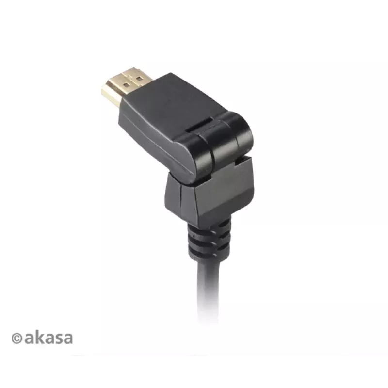 Akasa HDMI 2m kabel - High Speed met Ethernet, 4K @ 30Hz, verguld, zwart