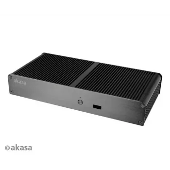 Akasa Tesla T ventilatorloze NUC-behuizing - zwart - UCFF - USB