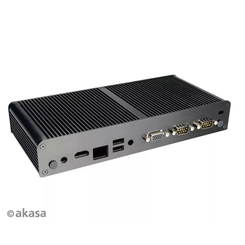 Akasa Tesla T ventilatorloze NUC-behuizing - zwart - UCFF - USB