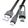 Akasa AK-CBUB35-10BK USB 2.0 kabel - USB A naar Micro-USB B met USB-C adapter - 1 m - zwart