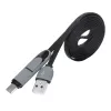 Akasa AK-CBUB35-10BK USB 2.0 kabel - USB A naar Micro-USB B met USB-C adapter - 1 m - zwart