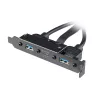 Akasa USB 3.1 Gen 2 interne adapterkabel met twee USB 3.0 Type-A aansluitingen - 50 cm - zwart