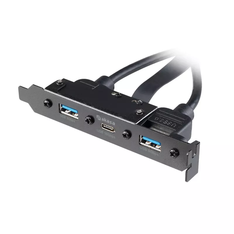 Akasa USB 3.1 Gen 2 interne adapterkabel met twee USB 3.0 Type-A aansluitingen - 50 cm - zwart