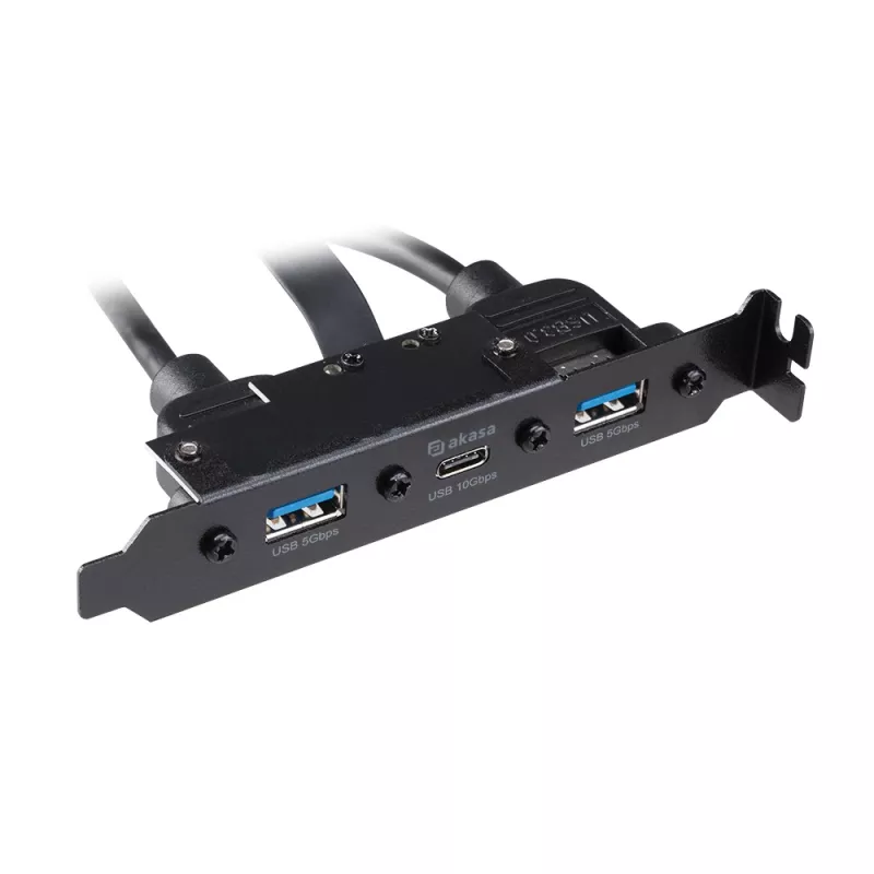 Akasa USB 3.1 Gen 2 interne adapterkabel met twee USB 3.0 Type-A aansluitingen - 50 cm - zwart