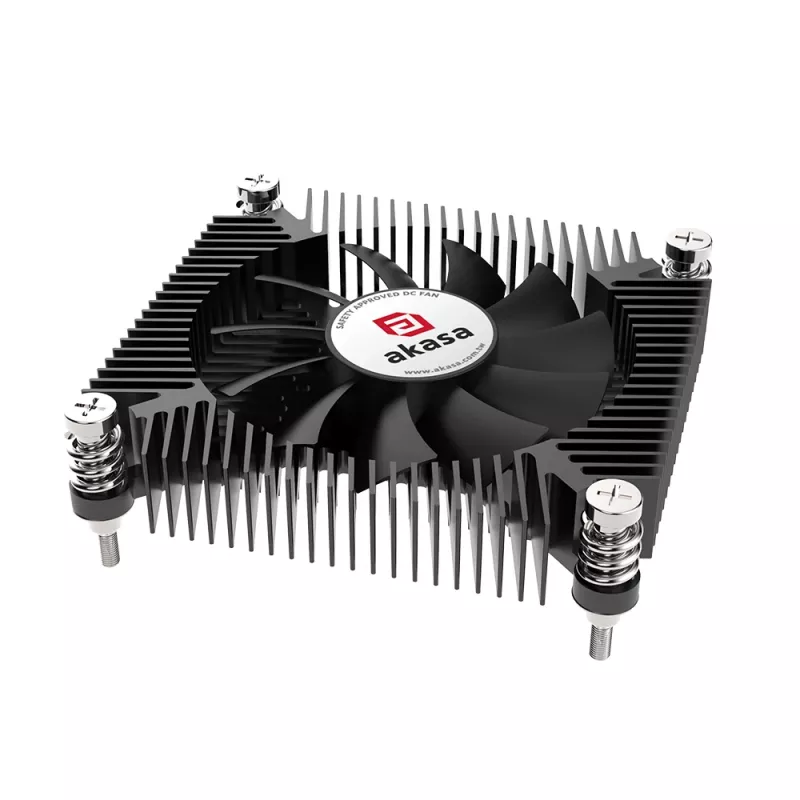 Akasa KS7 Intel LGA 1200/115X low profile CPU-koeler 16mm hoogte schroeven en backplate