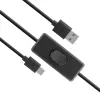 Akasa AK-CBUB57-15BK USB 2.0 kabel - USB-A naar USB-C - 1,5 m - zwart