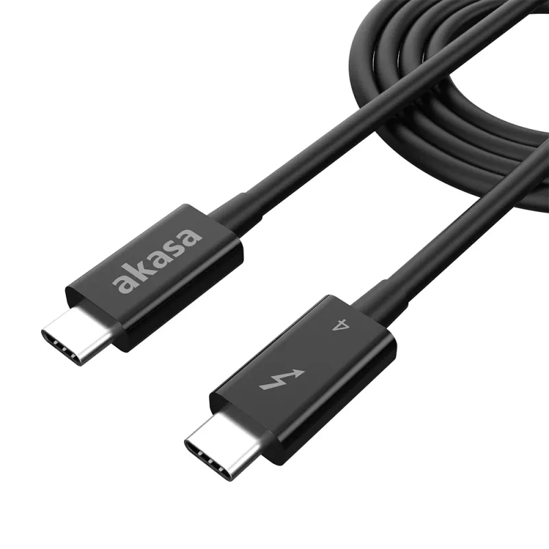 Akasa Thunderbolt 4 USB-C naar USB-C kabel 1m 40Gbps 100W PD 8K60Hz zwart