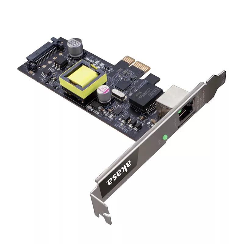 Akasa 2.5G PCIe netwerkkaart met PoE tot 25,5 W