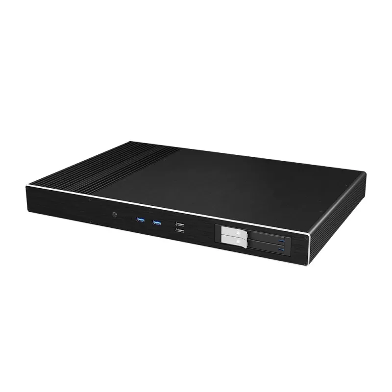 Akasa Galileo TU Plus Intel LGA1700 1U fanless thin Mini-ITX behuizing - zwart