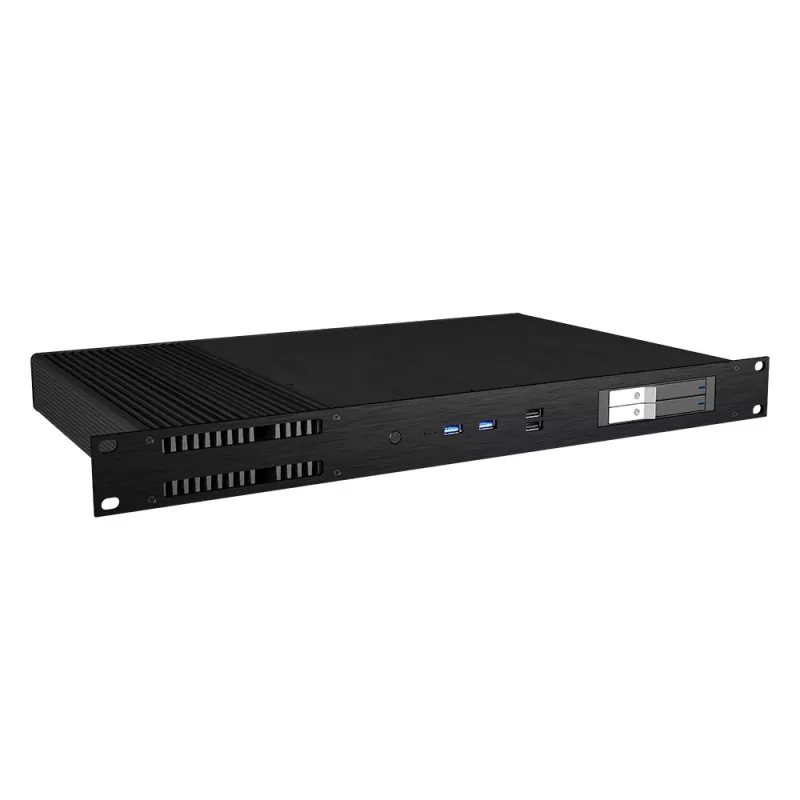 Akasa Galileo TU1 Plus Intel LGA1700 1U fanless thin Mini-ITX case - zwart