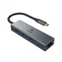 Akasa USB Type-C 4-in-1 hub met ethernet 1 x RJ45 3 USB-A USB 3.2 Gen 1