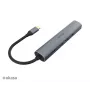 Akasa AK-CBCA22-18BK USB-C multiport-adapter - USB 3.2 Gen 1 Type-C naar HDMI, RJ-45, USB-A - aluminium - zwart - 18 cm