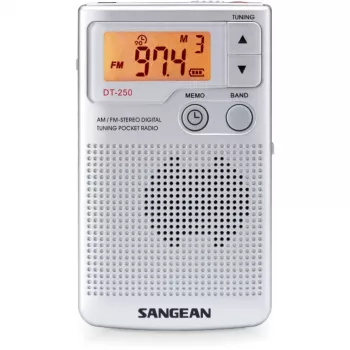 Sangean DT-250 (Pocket 250) zilver draagbare AM/FM-radio
