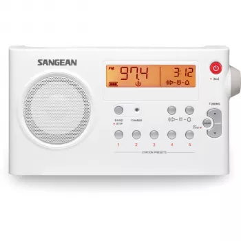 Sangean PR-D7 wit draagbare AM/FM-stereoradio met wekker