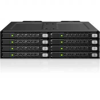 ICY DOCK ToughArmor MB998V4P-B 8-bay U.2/U.3 NVMe SSD PCIe 4.0 mobiel rack behuizing voor 5,25 inch bay (4 x SlimSAS 8i SFF-8654)