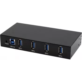 EXSYS EX-11234HMS-2 4-poorts USB 3.2 Gen 1 hub, DIN-rail- en wandmontage, VIA VL817_Q7S chipset