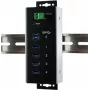 EXSYS EX-1185HMVS-WT Industriële USB 3.2 Gen 1 hub, 4-poorts, DIN-rail montage