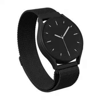 BURGA Metal Mesh Band universeel voor horloge 22 mm (zwart)