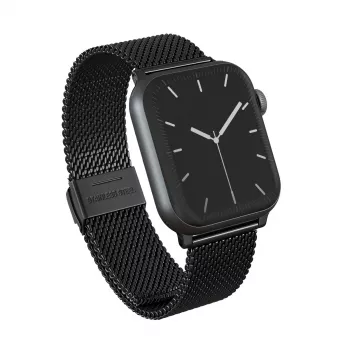 BURGA Metal Mesh Elegance horlogeband voor Apple Watch 42/44 mm (zwart)