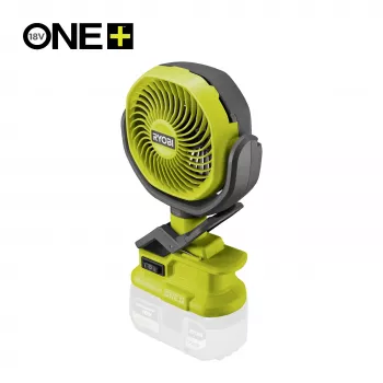 RYOBI ONE+ 18V accu-klemventilator (alleen gereedschap) - 280 CFM, 360° draaiing