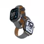 AMAZINGTHING Class Band leren band voor Apple Watch 45/46/49 mm - grijs